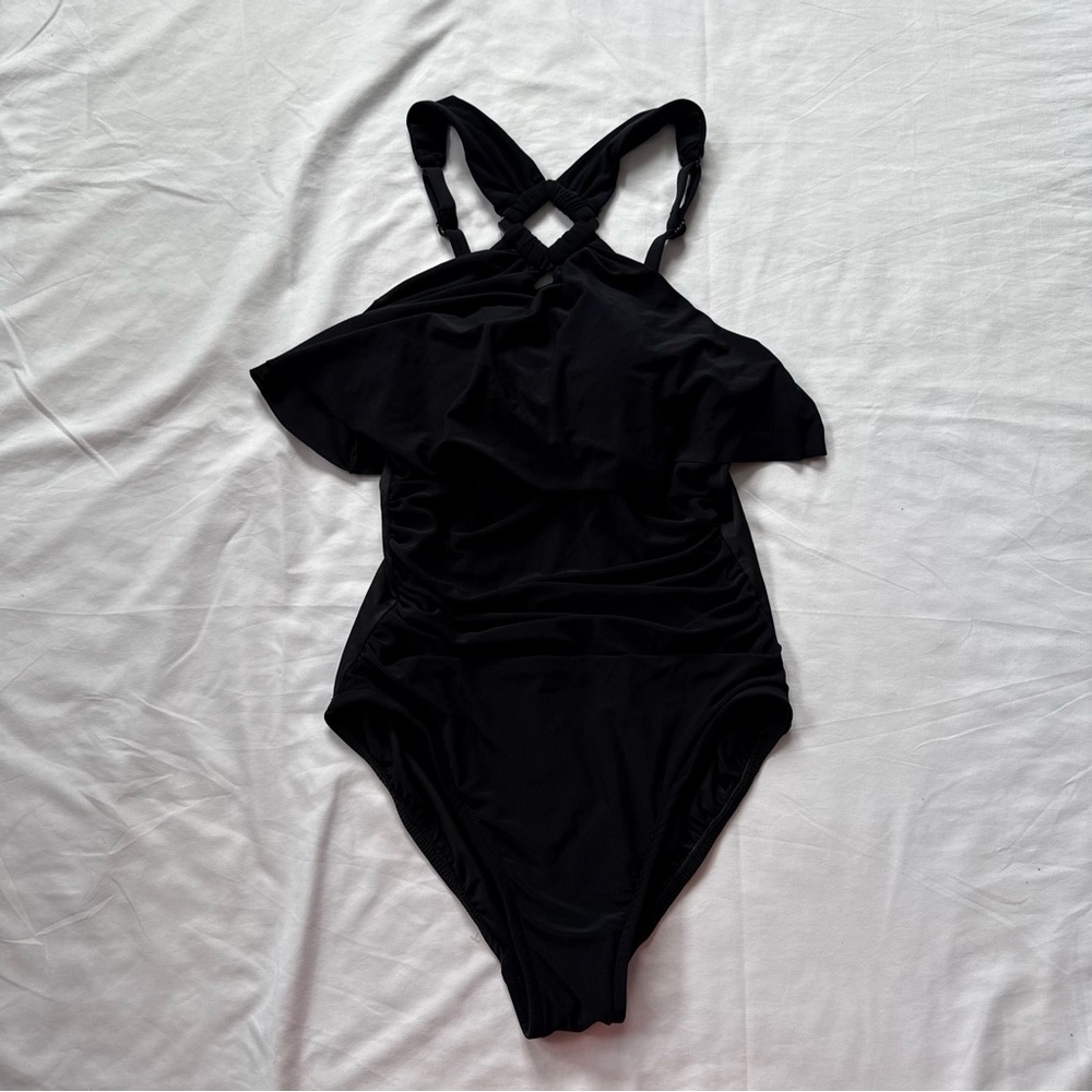 New! Magicsuit Black Halter Neck One-Piece Swimsuit Size 8 25077 - Picture 6 of 11
